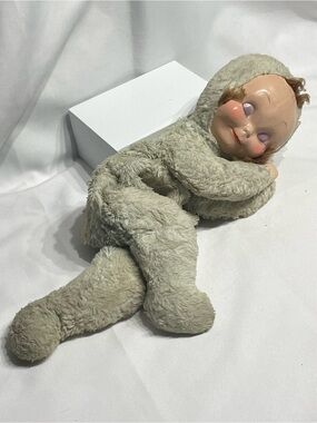 1950s Knickerbocker "Sleepy Head" doll molded rubber face w/ sleeping eyes plush